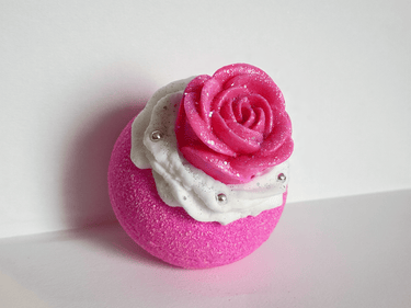 Rosé Whipped Bloom – Luxury Rose Bath Bomb with Bubble Bath Frosting & Soap Flower - Bath & Body Products ByRawand